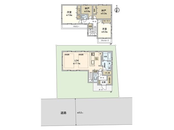 小平市天神町2丁目 新築戸建 間取図(平面図) 小平市天神町2丁目 新築戸建 間取図(平面図)