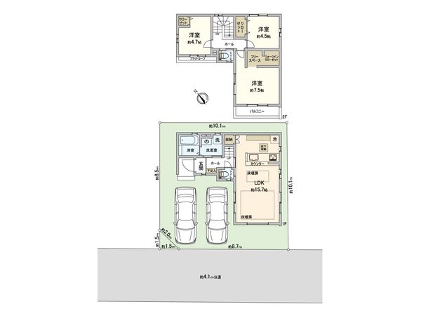 小平市花小金井南町3丁目 戸建 間取図(平面図) 小平市花小金井南町3丁目 戸建 間取図(平面図)