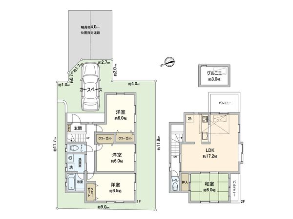 西東京市富士町4丁目 戸建 間取図(平面図) 西東京市富士町4丁目 戸建 間取図(平面図)