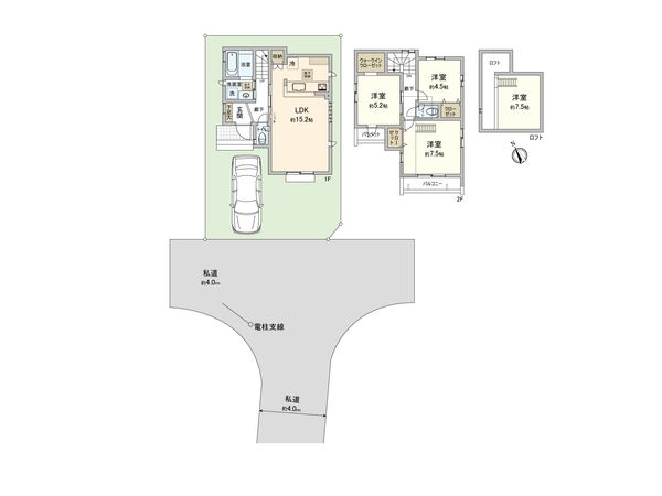 西東京市芝久保町5丁目 新築戸建 1号棟 間取図(平面図) 西東京市芝久保町5丁目 新築戸建 1号棟 間取図(平面図)