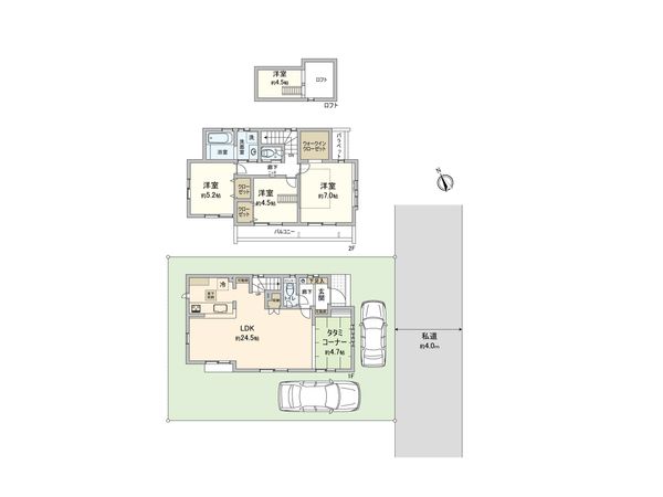 西東京市芝久保町5丁目 新築戸建 7号棟 間取図(平面図) 西東京市芝久保町5丁目 新築戸建 7号棟 間取図(平面図)