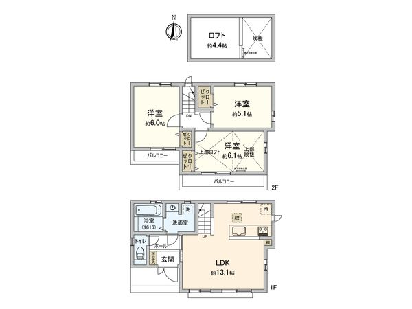 小平市美園町3丁目 新築戸建 間取図(平面図) 小平市美園町3丁目 新築戸建 間取図(平面図)