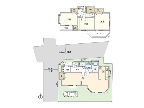 西東京市東伏見5丁目 戸建 間取図(平面図) 西東京市東伏見5丁目 戸建 間取図(平面図)