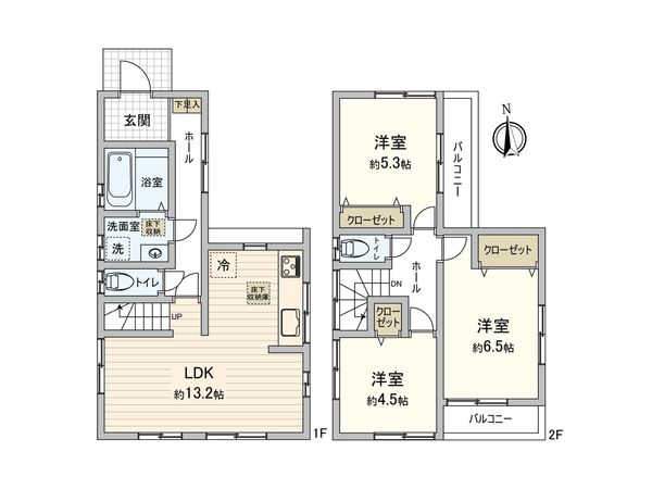 西東京市保谷町2丁目 戸建 間取図(平面図)