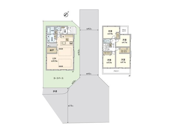 清瀬市中清戸5丁目 新築戸建 間取図(平面図)