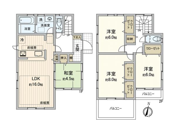 西東京市芝久保町3丁目 戸建 間取図(平面図)