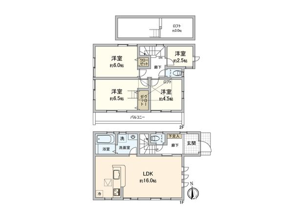 小平市美園町3丁目 新築戸建 間取図(平面図) 小平市美園町3丁目 新築戸建 間取図(平面図)