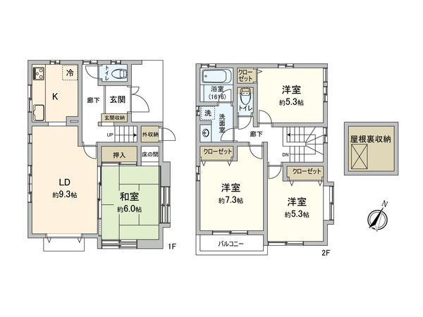 西東京市富士町2丁目 戸建 間取図(平面図) 西東京市富士町2丁目 戸建 間取図(平面図)