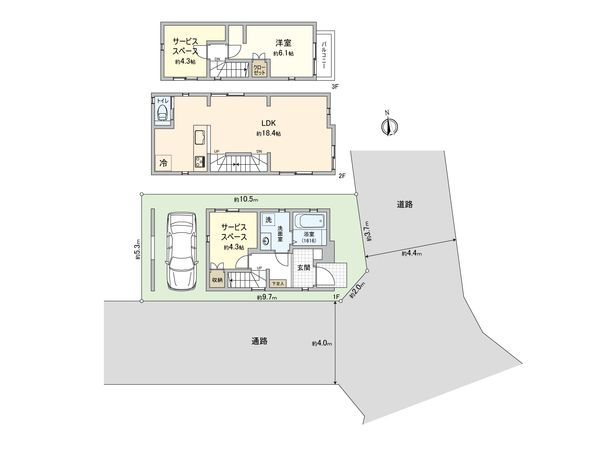 西東京市保谷町1丁目 新築戸建 1号棟 間取図(平面図) 西東京市保谷町1丁目 新築戸建 1号棟 間取図(平面図)