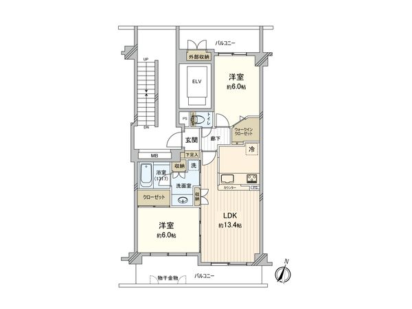 ユアコート東伏見弐番館 間取図(平面図) ユアコート東伏見弐番館 間取図(平面図)