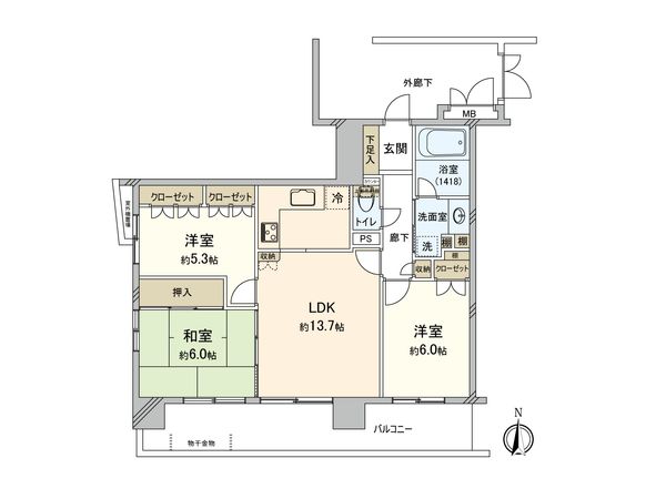 ルネサンスフォルム田無 間取図(平面図) ルネサンスフォルム田無 間取図(平面図)
