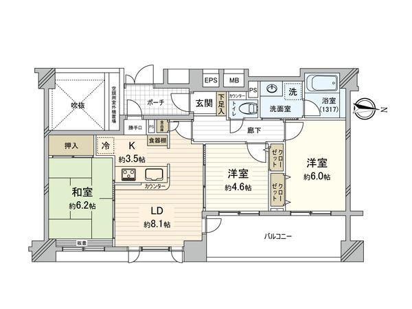 レクセルマンション一橋学園 間取図(平面図) レクセルマンション一橋学園 間取図(平面図)
