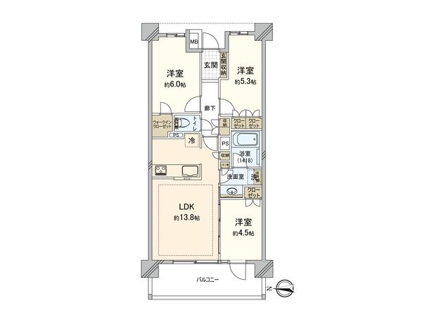ライオンズ田無セントマークス 間取図(平面図) 間取図(平面図)