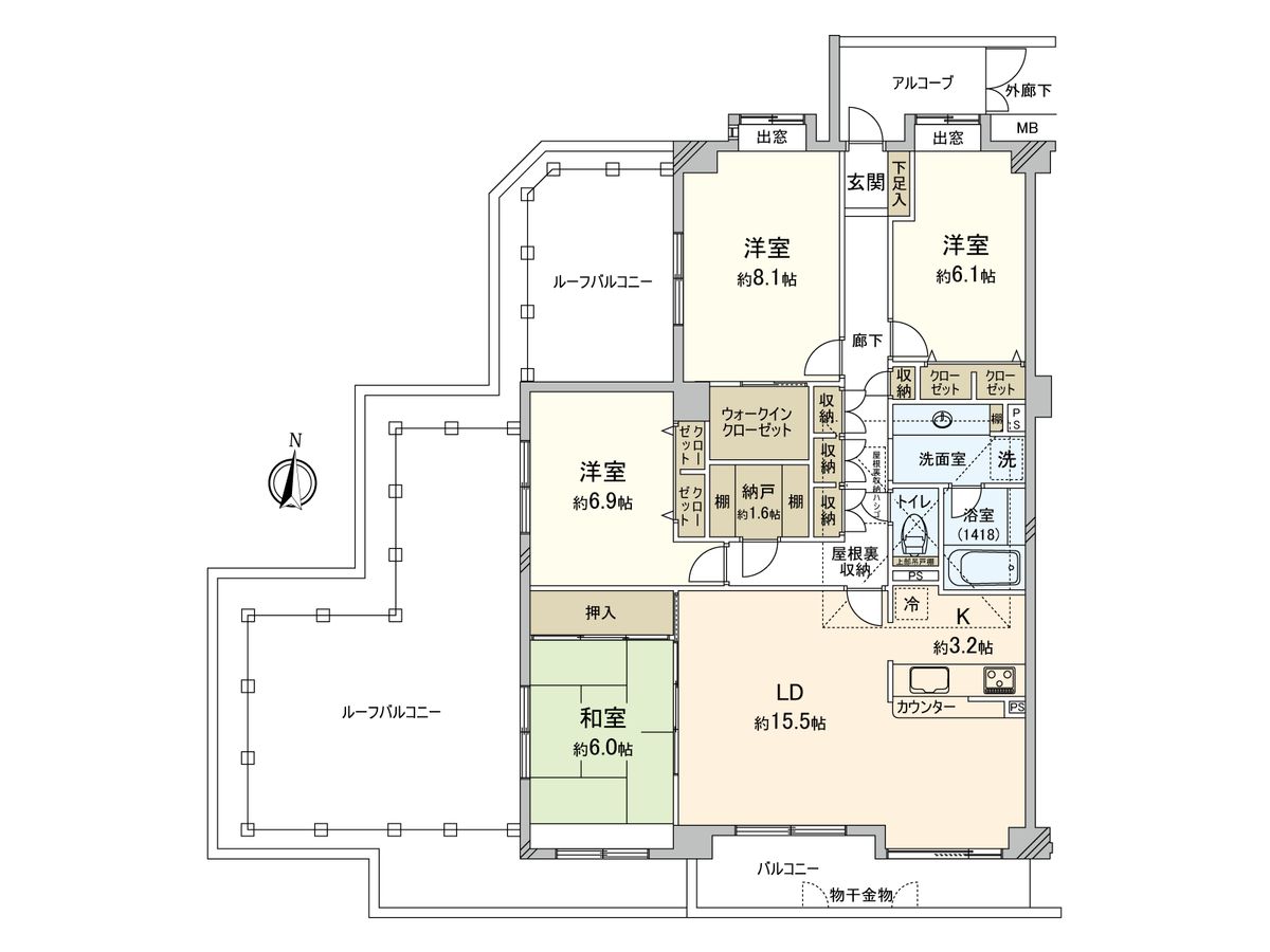 プリンスハイツ田無 間取図(平面図) 間取図(平面図)
