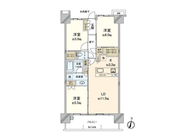 シティテラス小金井公園 B棟 間取図(平面図) シティテラス小金井公園 B棟 間取図(平面図)