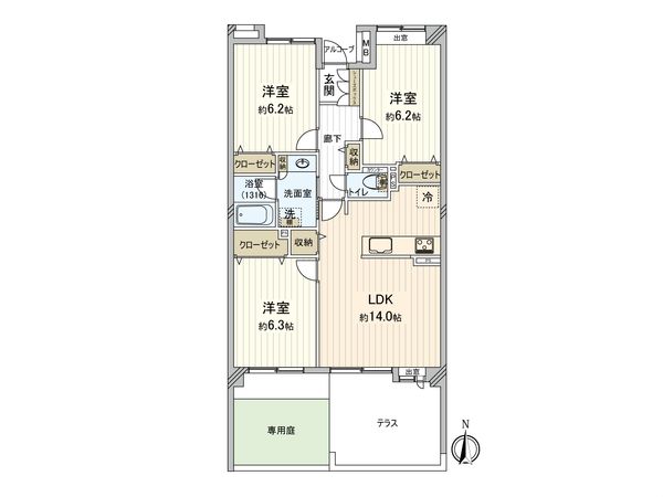 新柳沢第2号棟 間取図(平面図) 新柳沢第2号棟 間取図(平面図)