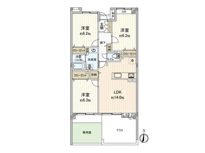 新柳沢第2号棟 間取図(平面図)