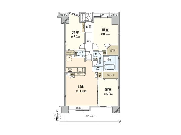 グランスクエア一橋学園 参番街 間取図(平面図) グランスクエア一橋学園 参番街 間取図(平面図)