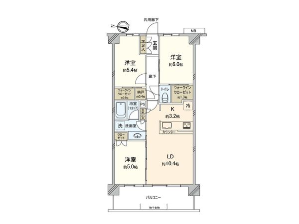 リビオ東伏見公園 間取図(平面図) リビオ東伏見公園 間取図(平面図)