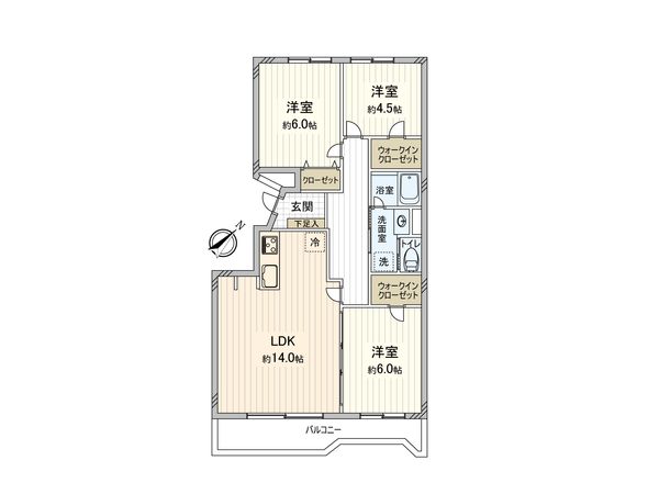 西原グリーンハイツ 4号棟 間取図(平面図) 間取図(平面図)