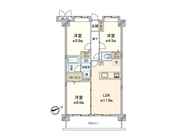 ライオンズマンション小平美園町 間取図(平面図) ライオンズマンション小平美園町 間取図(平面図)
