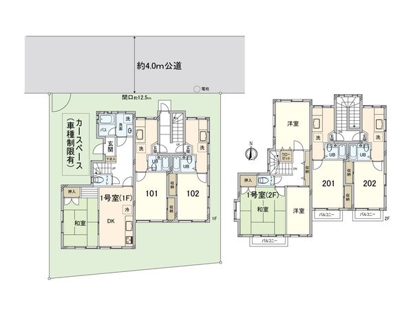 ハタケヤマコーポ 間取図(平面図) ハタケヤマコーポ 間取図(平面図)