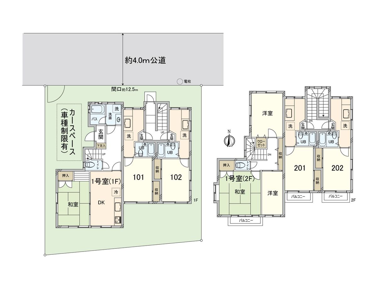ハタケヤマコーポ 間取図(平面図) 間取図(平面図)