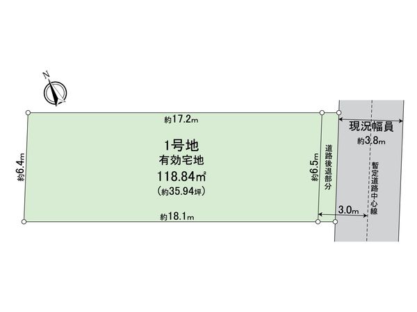 練馬区関町南1丁目 土地 1号地 区画図 練馬区関町南1丁目 土地 1号地 区画図