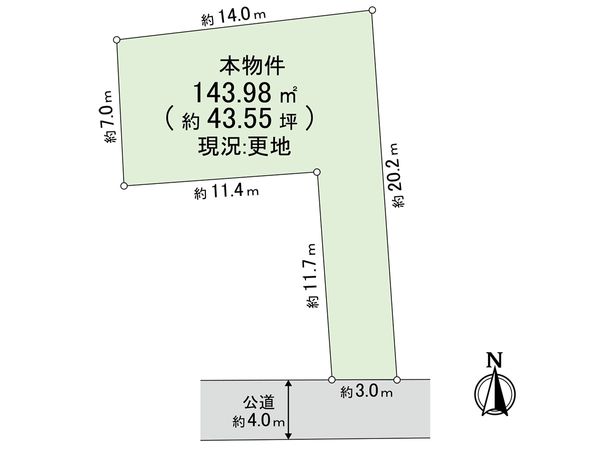 練馬区上石神井2丁目 土地 区画図