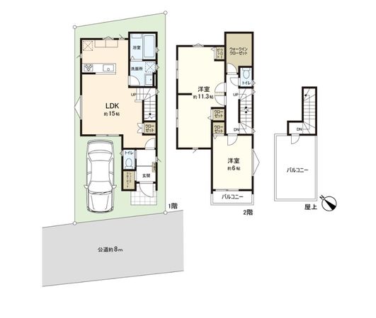 杉並区井草3丁目 新築戸建 B号棟 間取図(平面図)