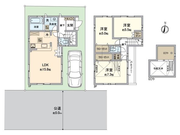 杉並区上井草2丁目 新築戸建 間取図(平面図)