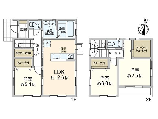 杉並区上井草3丁目 戸建 間取図(平面図) 杉並区上井草3丁目 戸建 間取図(平面図)