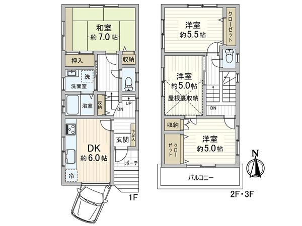 練馬区上石神井4丁目 戸建 間取図(平面図) 間取図(平面図)