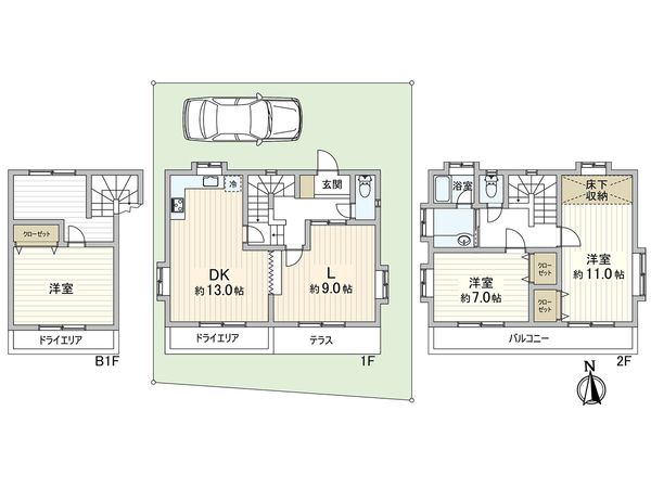 小平市上水南町3丁目 戸建 間取図(平面図) 間取図(平面図)