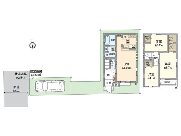 練馬区下石神井5丁目 新築戸建 5号棟 間取図(平面図) 練馬区下石神井5丁目 新築戸建 5号棟 間取図(平面図)