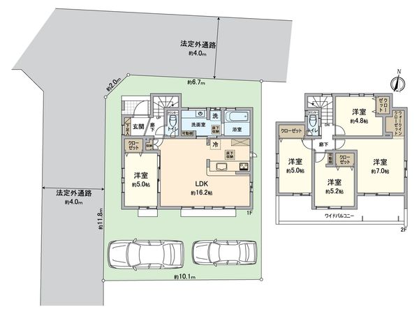 西東京市住吉町5丁目 新築戸建 間取図(平面図) 西東京市住吉町5丁目 新築戸建 間取図(平面図)