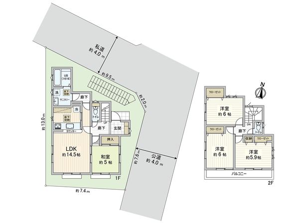 練馬区上石神井4丁目 戸建 間取図(平面図) 練馬区上石神井4丁目 戸建 間取図(平面図)