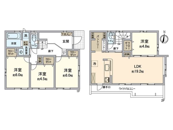 練馬区石神井台5丁目 新築戸建1号棟 間取図(平面図) 練馬区石神井台5丁目 新築戸建1号棟 間取図(平面図)