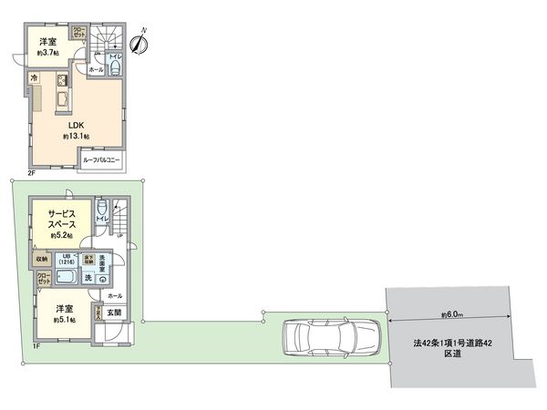 練馬区石神井台5丁目 新築戸建2号棟 間取図(平面図) 練馬区石神井台5丁目 新築戸建2号棟 間取図(平面図)