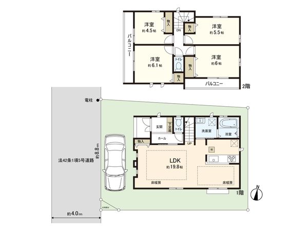 練馬区石神井台8丁目 新築戸建 1号棟 間取図(平面図)