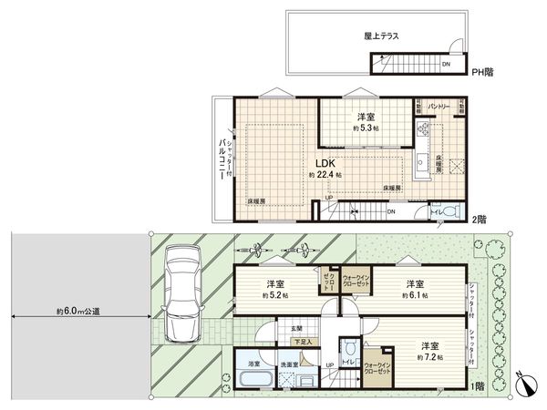 練馬区関町南2丁目 新築戸建 2号棟 間取図(平面図) 練馬区関町南2丁目 新築戸建 2号棟 間取図(平面図)