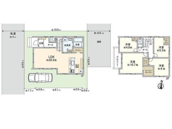 練馬区関町北5丁目 新築戸建 間取図(平面図) 練馬区関町北5丁目 新築戸建 間取図(平面図)
