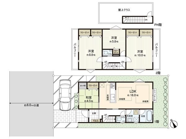 練馬区関町南2丁目 新築戸建 4号棟 間取図(平面図) 練馬区関町南2丁目 新築戸建 4号棟 間取図(平面図)