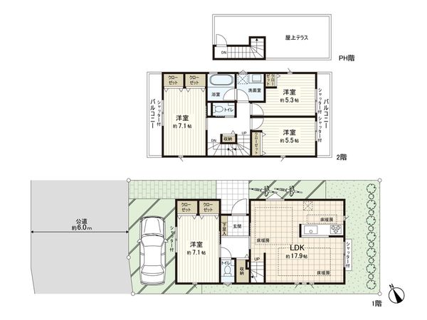 練馬区関町南2丁目 新築戸建 6号棟 間取図(平面図) 練馬区関町南2丁目 新築戸建 6号棟 間取図(平面図)