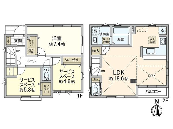 練馬区上石神井南町 新築戸建 2号棟 間取図(平面図) 練馬区上石神井南町 新築戸建 2号棟 間取図(平面図)
