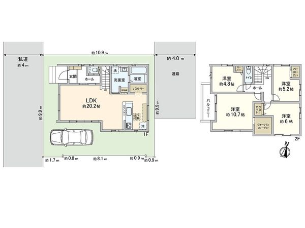 練馬区関町北5丁目 新築戸建 間取図(平面図) 練馬区関町北5丁目 新築戸建 間取図(平面図)