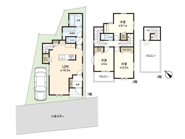 杉並区井草3丁目 新築戸建 A号棟 間取図(平面図)