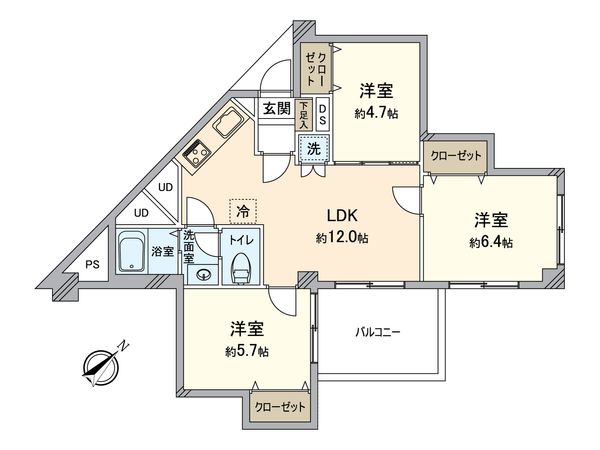 武蔵野グリーンタウン C棟 間取図(平面図) 武蔵野グリーンタウン C棟 間取図(平面図)