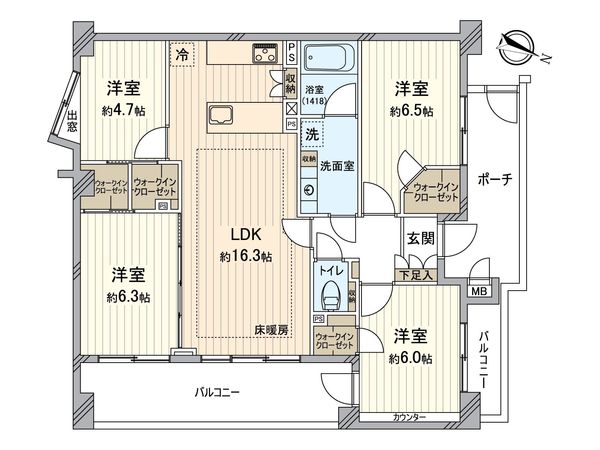 シャリエ上井草 間取図(平面図) シャリエ上井草 間取図(平面図)