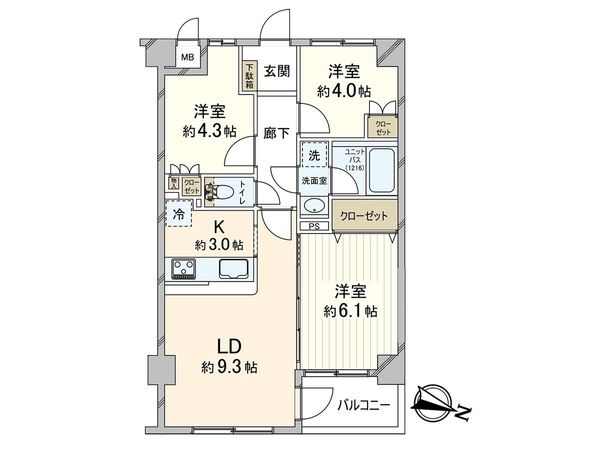 マイキャッスル武蔵関 間取図(平面図)